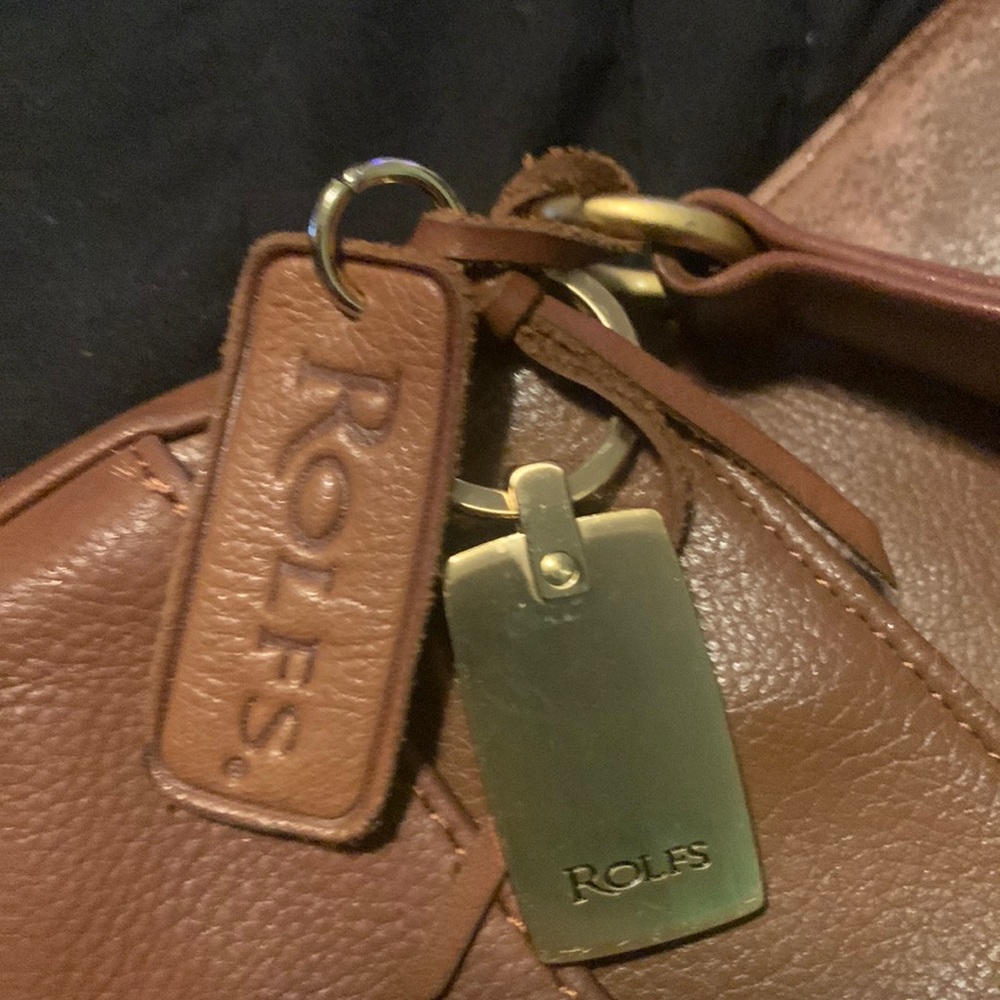 Rolfs GENUINE LEATHER PURSE, Cognac, Shoulder strap